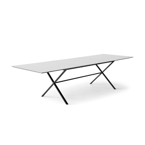 Prailginamas valgomojo stalas baltos spalvos su baltu stalviršiu 90x165 cm Meza – Hammel Furniture-image-1