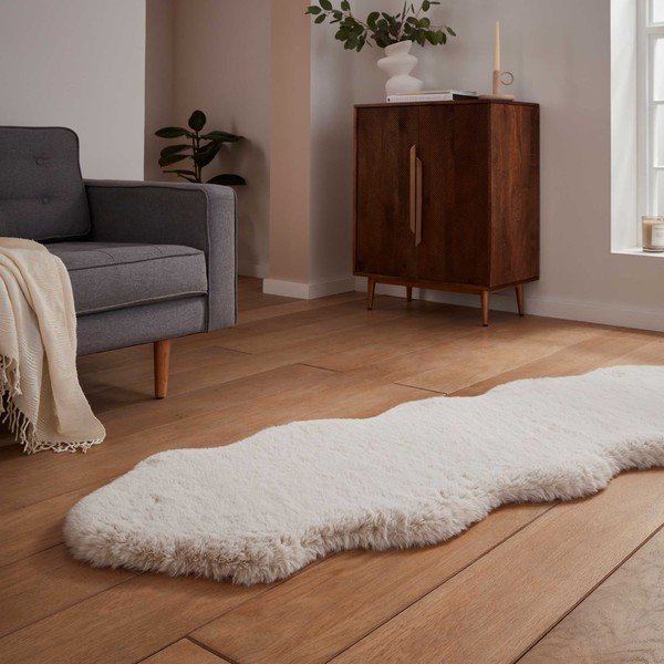 Sintetinis kilimas kreminės spalvos 60x180 cm Super Teddy – Think Rugs-image-2