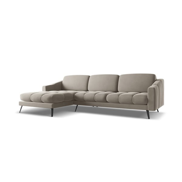 Smėlio spalvos iš velveto kampinė sofa (su kairiuoju kampu) Nalu – Makamii-image-3