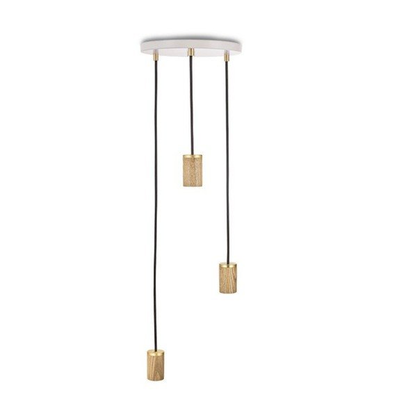 Kabantis šviestuvas baltos spalvos/natūralios spalvos su pritemdymo funkcija ø 25 cm – tala