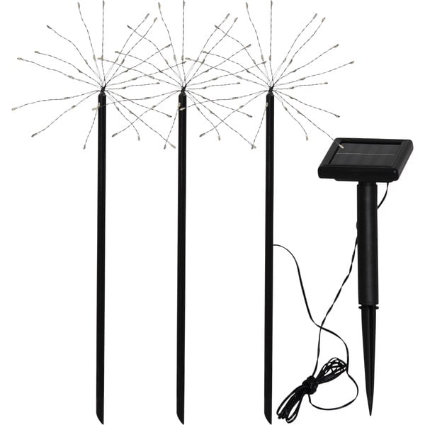 Lauko šviestuvai LED įstatomi į žemę 3 vnt. saulės baterijos (aukštis 40 cm) Firework  – Star Trading