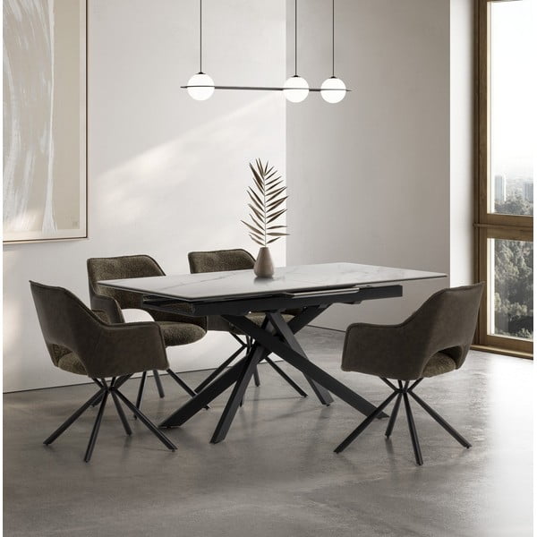 Iš keraminės plokštės prailginamas valgomojo stalas su papildomu stalviršiu 89,5x160 cm Belma – Marckeric-image-1