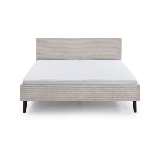 Smėlio spalvos dvigulė lova audiniu dengta be grotelių 180x200 cm Avola – Meise Möbel-image-4