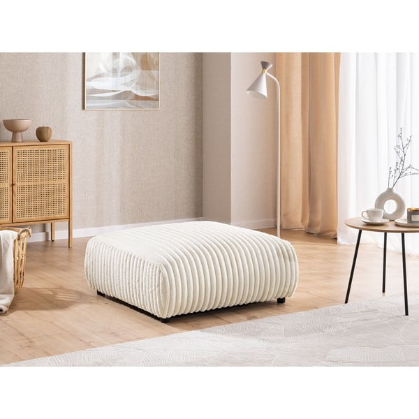 Kreminės spalvos iš kordinio velveto taburetė Justin – Ropez-image-1