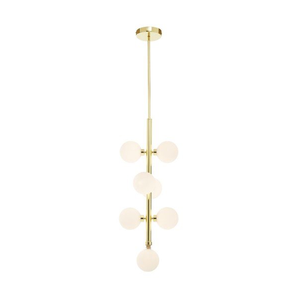 Baltos spalvos/auksinės spalvos iš metalo kabantis šviestuvas ø 27 cm su stiklo gaubtu Trieste – Premier Housewares-image-2