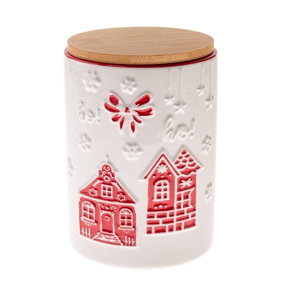 Iš keramikos maisto laikymo indas sausainiams Christmas cottage – Dakls