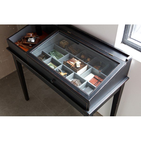 Juodas medinis stalas su vitrina BePureHome-image-1