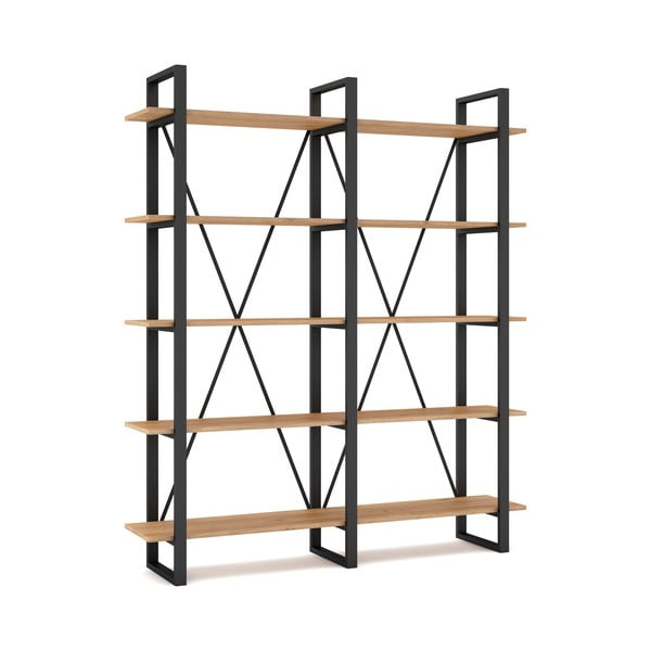 Juoda/natūralaus ąžuolo lentyna 150x180 cm Aviva - Marckeric-image-2