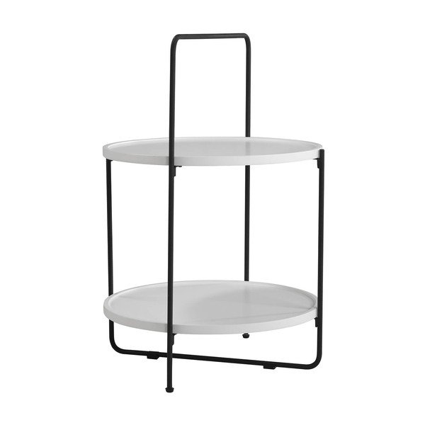 Juodai baltas sandėliavimo staliukas "Alessio", ø 45 cm-image-1