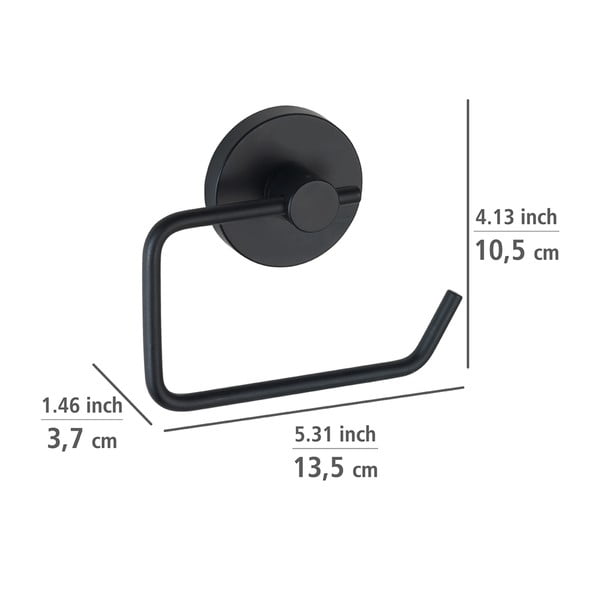 Juodas tualetinio popieriaus laikiklis Wenko Vacuum-Loc® Milazzo-image-1