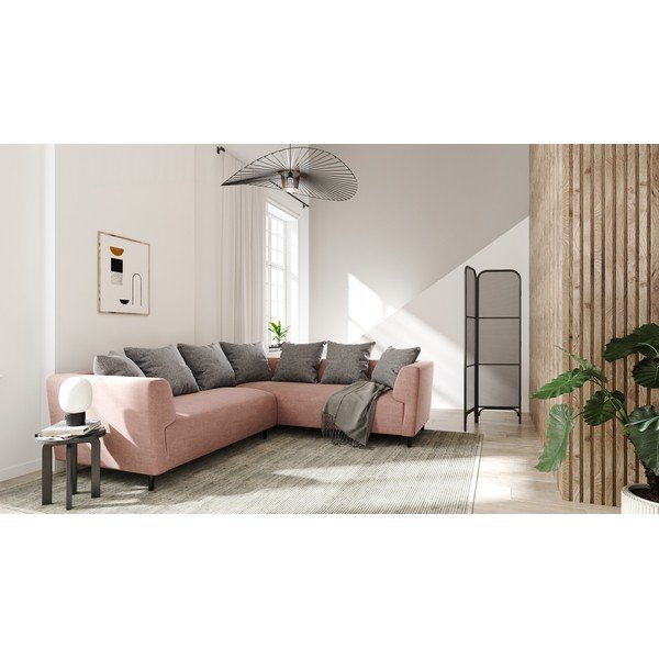 Rožinė kampinė sofa Ghado Nosto, dešinysis kampas-image-1