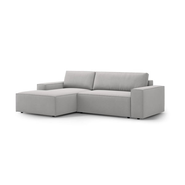 Sulankstoma kampinė sofa šviesiai pilkos spalvos (su kairiuoju kampu) Jodie – Micadoni Home-image-3