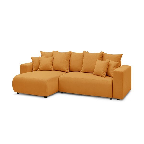 Geltonos spalvos dvipusė kampinė sofa-lova Bobochic Paris Envy-image-4