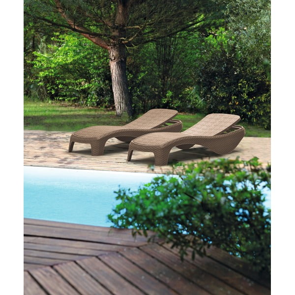 Plastikinis sodo šezlongas rudos spalvos Atlantic – Keter-image-1