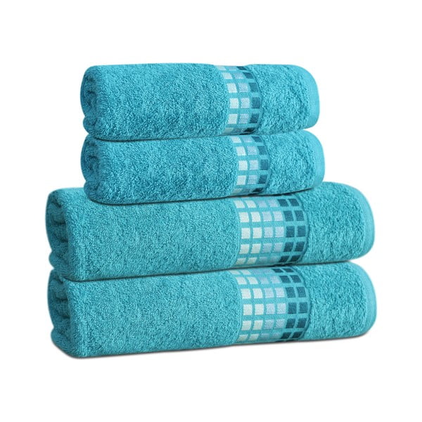 Rankšluostis mėlynos spalvos iš medvilnės 50x100 cm Darwin – My House-image-2