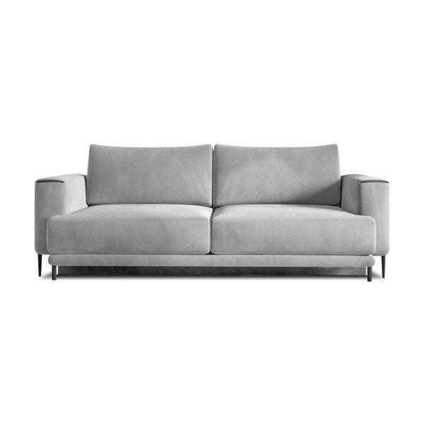 Pilkos spalvos iš velveto sulankstoma/su sandėliavimo vieta sofa 260 cm Dalia – ELTAP