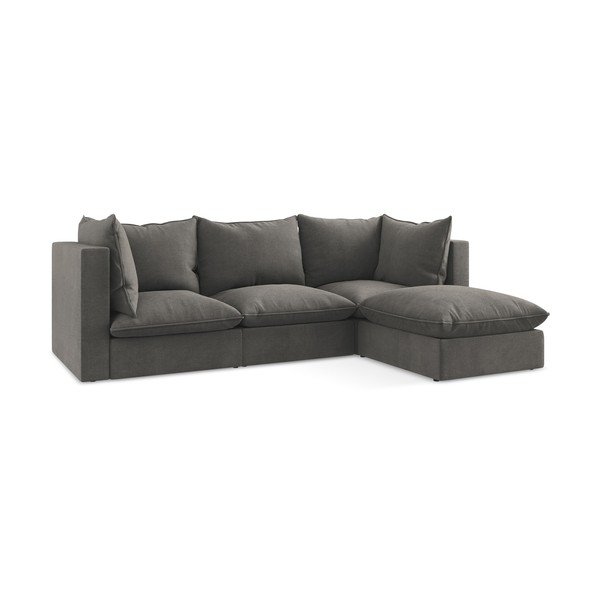 Tamsiai pilkos spalvos kampinė sofa (su dešiniuoju kampu/su gultu) Manao – Makamii-image-3