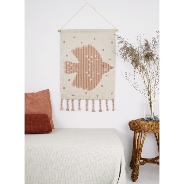 Smėlio spalvos vaikiškas kilimas 50x45 cm Sweet Birdy - Nattiot-image-1