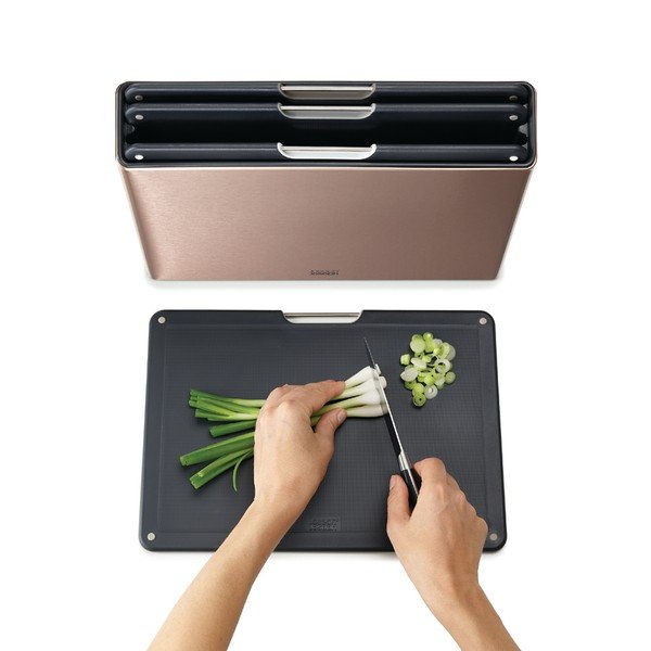 4 pjaustymo lentelių rinkinys su stovu 7x35,5 cm Folio - Joseph Joseph-image-4