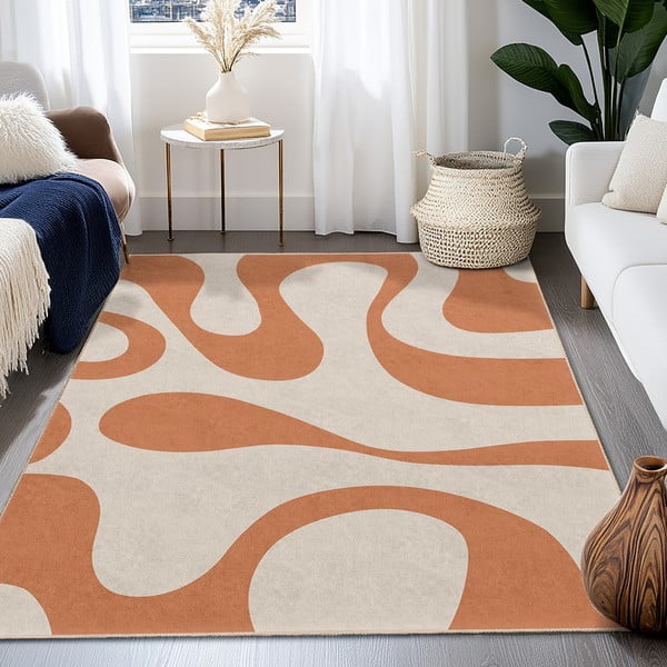 Skalbiamas oranžinės spalvos kilimas 120x180 cm Caramel Latte – Mila Home-image-4