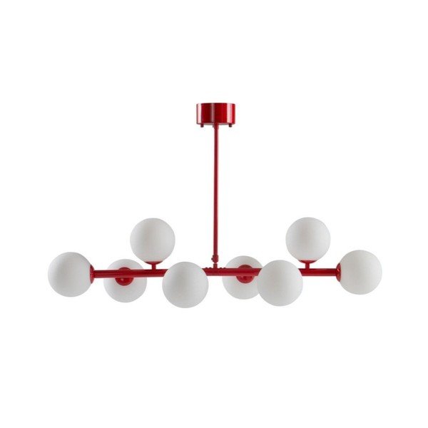 Raudonos spalvos/baltos spalvos lubinis šviestuvas iš opalinio stiklo 30x104 cm Ekman – Jotex