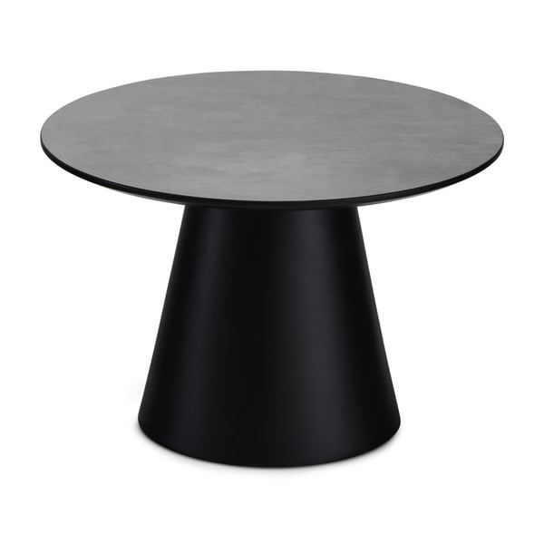 Kavos staliukas juodos spalvos/tamsiai pilkos spalvos su marmuro dekoro stalviršiu ø 60 cm Tango – Furnhouse