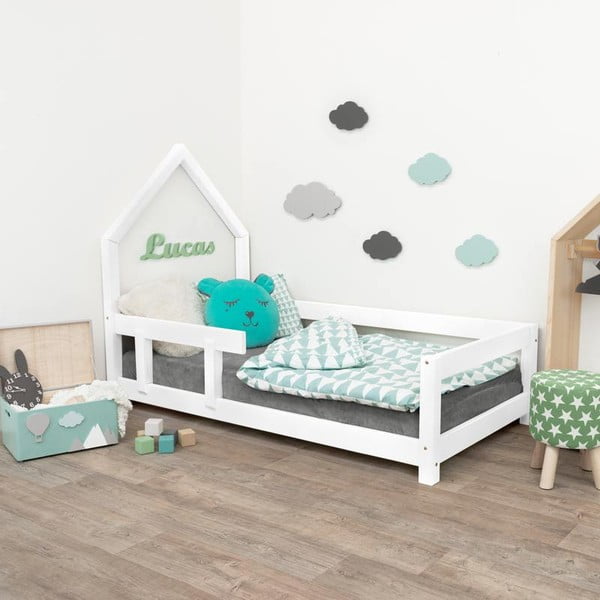 Balta medinė vaikiška lova Benlemi Pippi, 80 x 180 cm