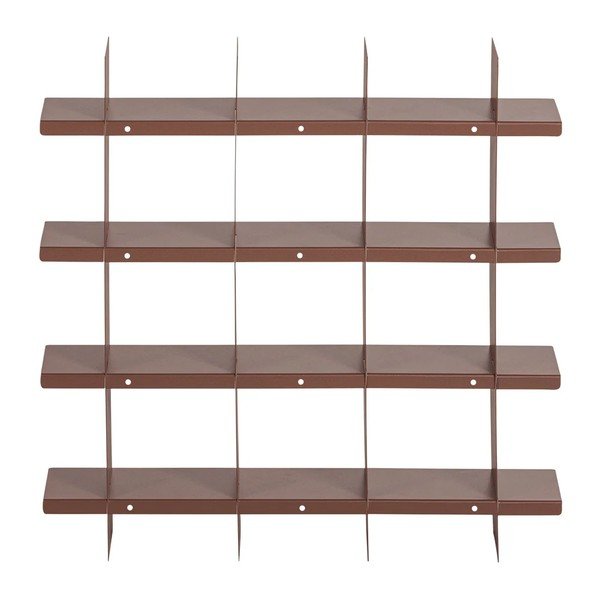 Pilkai rožinės spalvos iš metalo kelių aukštų sieninė lentyna 60 cm Brik – WOOOD-image-4