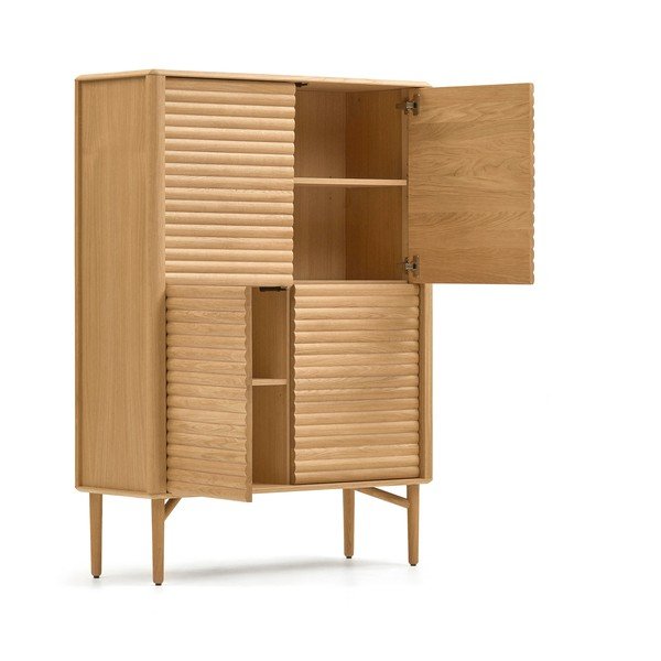 Natūralios spalvos spintelė iš ąžuolo 104,5x144x40 cm Lenon – Kave Home-image-4