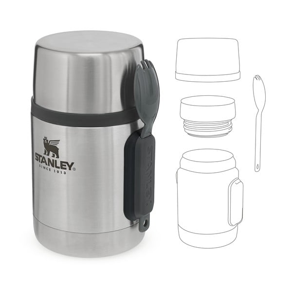 Sidabrinės spalvos iš nerūdijančio plieno maistui termosas 530 ml Adventure – Stanley-image-3