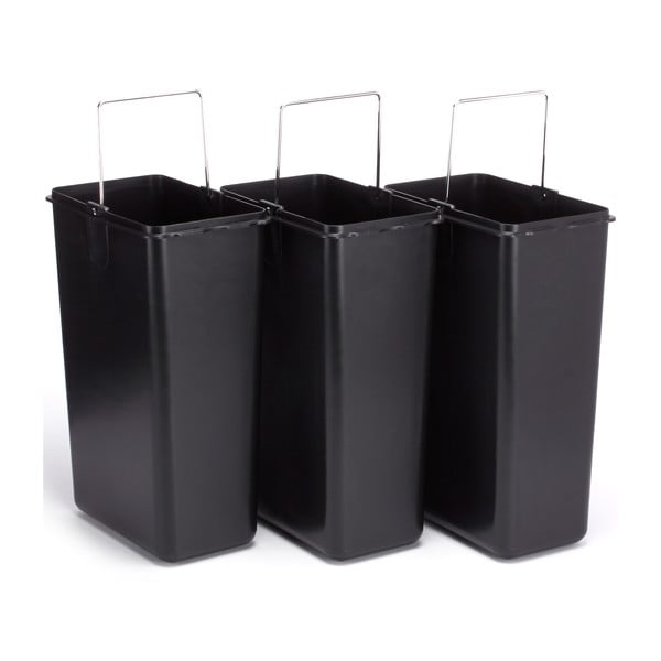 Matinės sidabrinės spalvos iš plieno šiukšliadėžė 3x8 l rūšiavimui/su pedalu   Tri Selectif – MSV-image-3