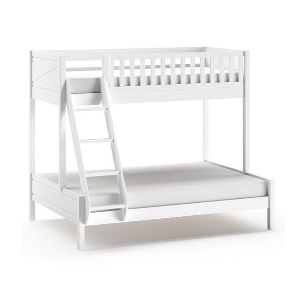 Balta dviaukštė lova vaikams 140x200/90x200 cm Scott - Vipack-image-2