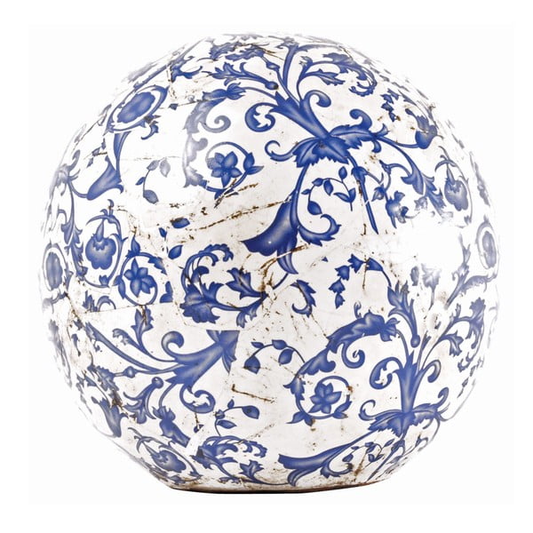 Mėlyna ir balta keramikos dekoracija Esschert Design, ⌀ 18 cm