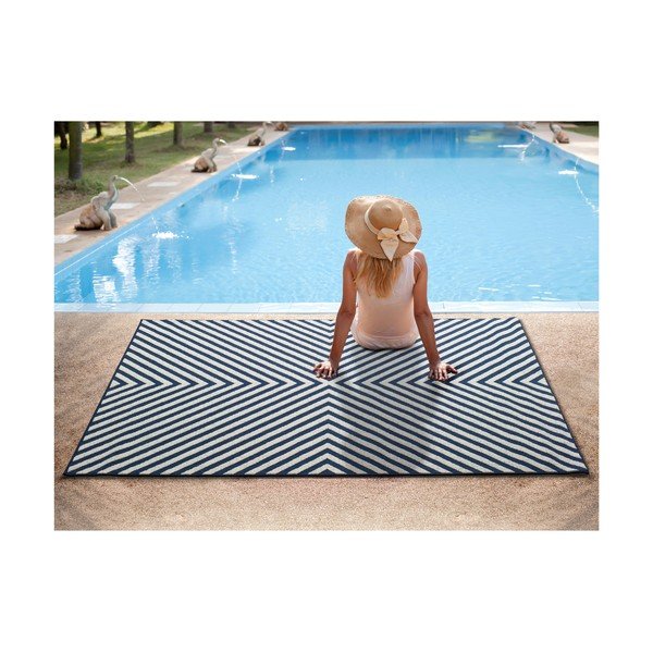 Mėlynai baltas lauko kilimas "Universal Cannes Hypnotic", 150 x 80 cm-image-2
