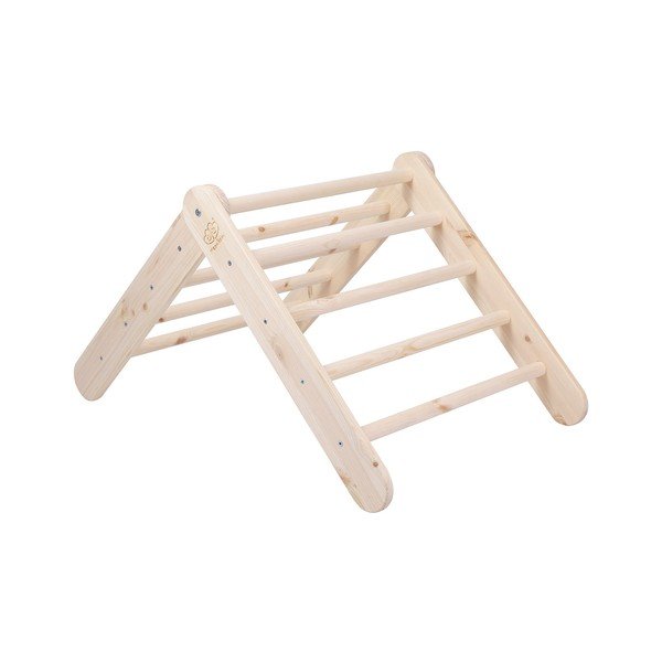 Natūralios spalvos laipiojimo trikampis iš pušies masyvo 46x87x60 cm Montessori – Meowbaby-image-3