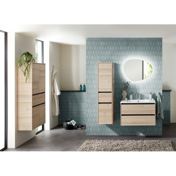 Natūralios spalvos vonios daiktadėžė iš pušies 146x35 cm Quickset 393 – Pelipal-image-1