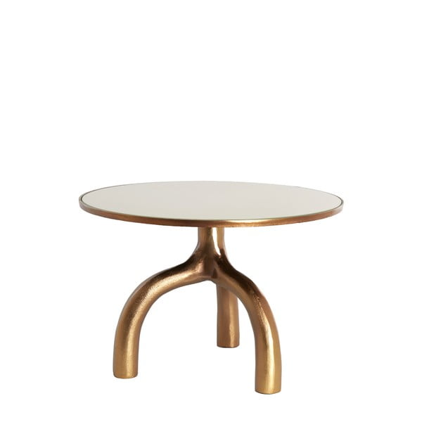 Iš stiklo apvalios formos kavos staliukas bronzinės spalvos/smėlio spalvos ø 65 cm Mello – Light & Living