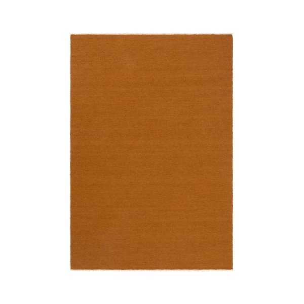 Rankų darbo garstyčių spalvos iš vilnos mišinio kilimas 160x230 cm Row – Jotex