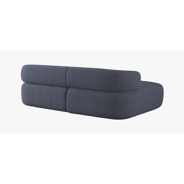 Tamsiai mėlynos spalvos kampinė sofa iš boucle (su kairiuoju kampu/su gultu) Jenny – Micadoni -image-2