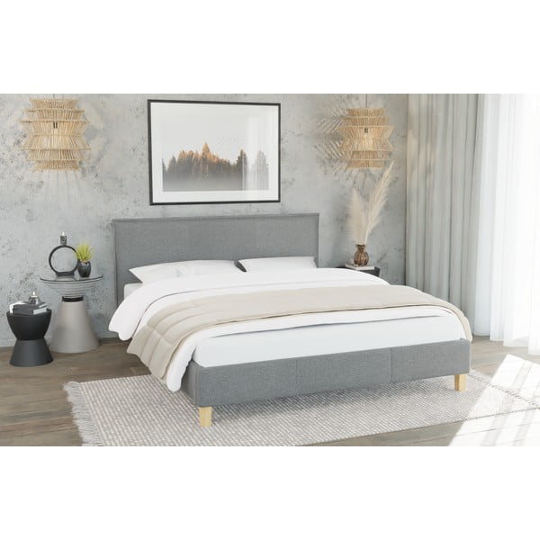 Viengulė lova audiniu dengta su lovos grotelėmis 90x200 cm Tina – Ropez-image-2