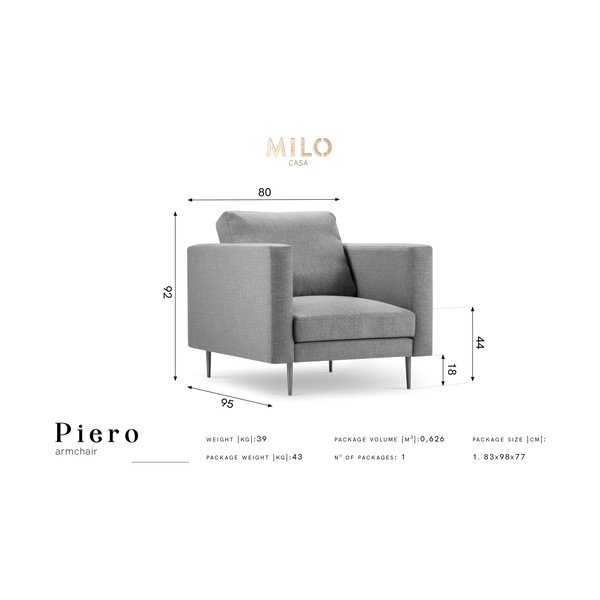 Smėlio spalvos krėslas Milo Casa Piero-image-2