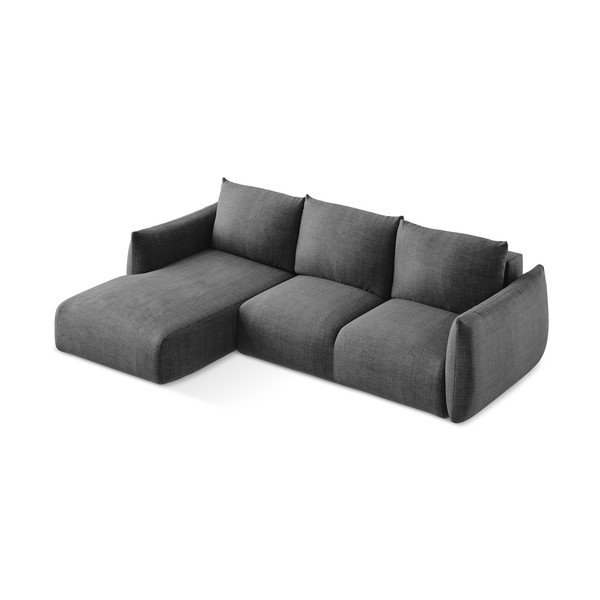 Tamsiai pilkos spalvos sulankstoma kampinė sofa (su kairiuoju kampu/su gultu) Leila – Makamii-image-4