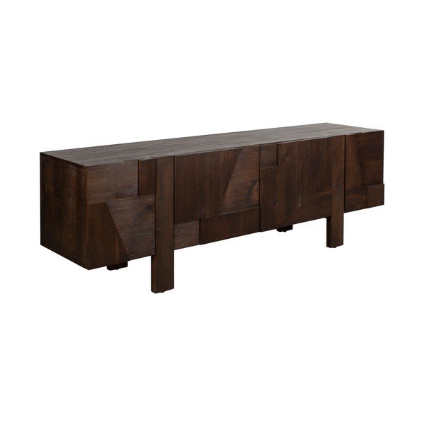 Tamsios natūralios spalvos iš medienos masyvo TV spintelė 188x60x45 cm Bruneau – Dutchbone-image-3