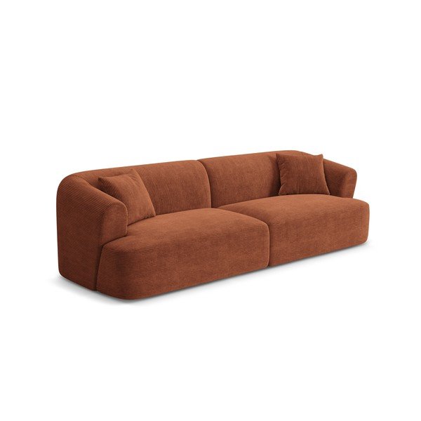 Terakotos spalvos sofa iš kordinio velveto 255 cm Campi – Cosmopolitan Design-image-2