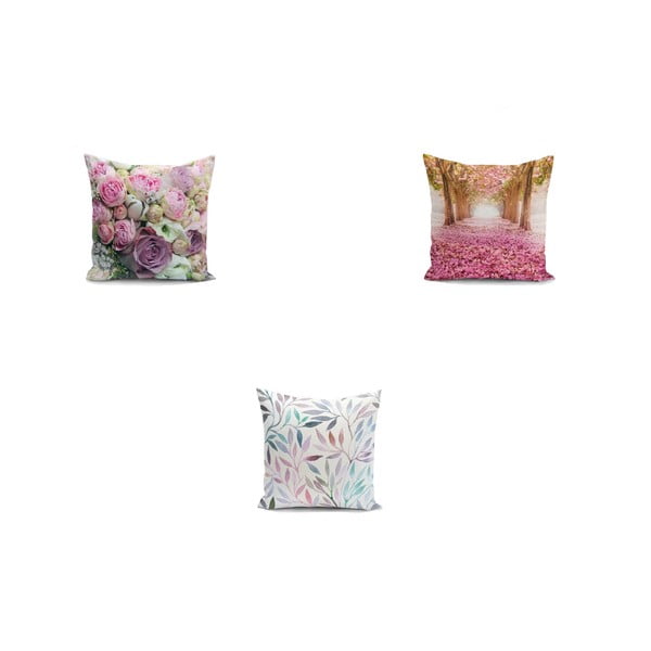 3 minimalistinių pagalvėlių užvalkalų rinkinys Mesmia, 45 x 45 cm