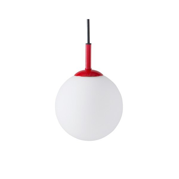 Raudonos spalvos/baltos spalvos iš stiklo kabantis šviestuvas ø 13 cm Ekman – Jotex-image-4