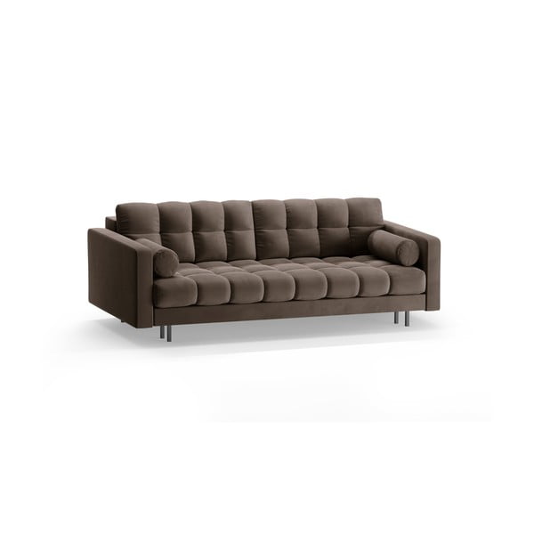 Rudos spalvos iš velveto sulankstoma/su sandėliavimo vieta sofa 222 cm Bali – Cosmopolitan Design-image-3