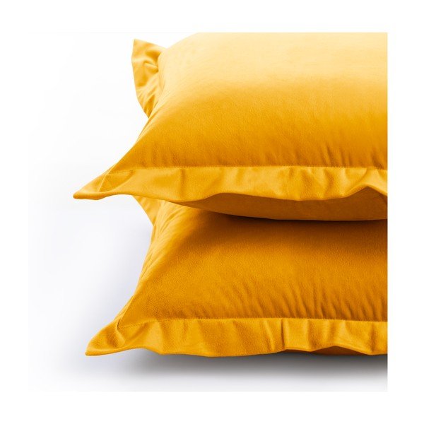2 geltonų pagalvėlių užvalkalų rinkinys AmeliaHome Side, 45 x 45 cm