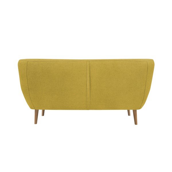 Geltonos spalvos dvivietė sofa su šviesiomis kojomis Mazzini Sofas Sicile-image-1