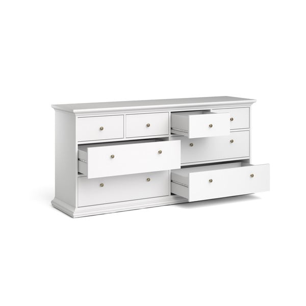 Žema šoninė spintelė baltos spalvos 183x87 cm Paris – Tvilum-image-3